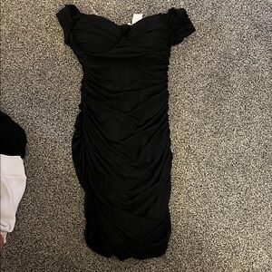 Windsor Black Ruched Mini Dress